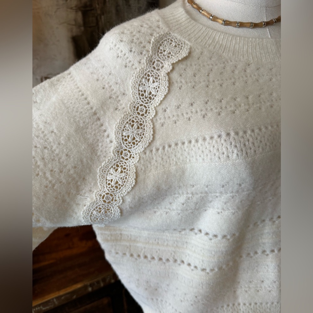 NWT Treasure & Bond Cream Knit Sweater - size M - Picture 4 of 7